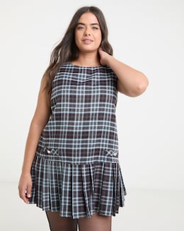 Neon Rose Tartan Mini Dress