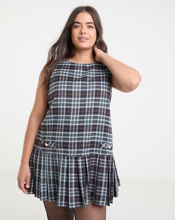 Neon Rose Tartan Mini Dress