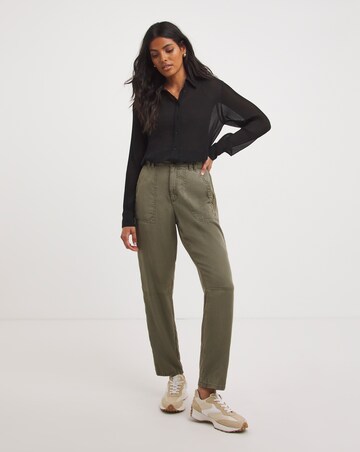 Black Sheer Plisse Shirt