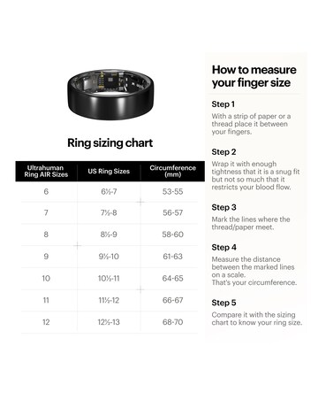 Ultrahuman Ring AIR Bluetooth Smart Ring - Raw Titanium - Size 9