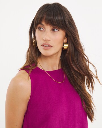 Linen Mix Sleeveless Shift Dress