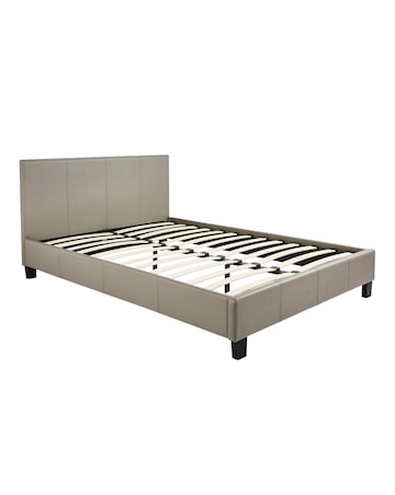 Hayden Faux Leather Bed Frame with 3 Layer Memory Foam Hybrid Mattress