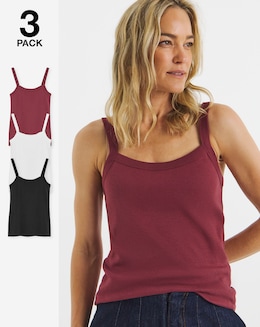 3 Pack Thick Strap Cami Vests