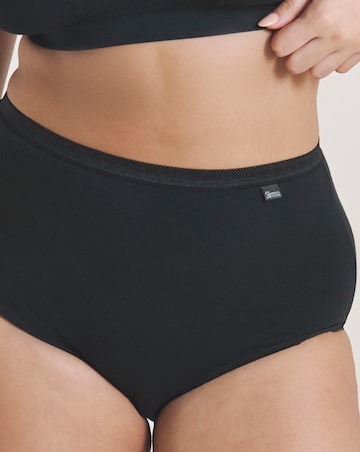Slimma (3 Pack) Cotton Full Brief Knickers Black/White