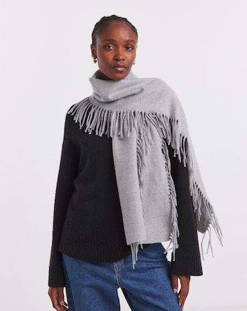 Fringe Detail Midweight Scarf