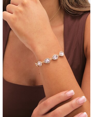 Jon Richard Gold Plated and Pink Pear Drop Trio Set - Gift Box