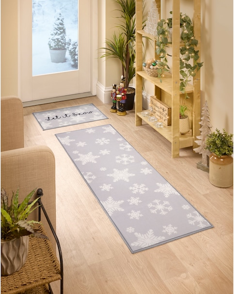 Let it Snow Christmas Washable Runner and Mat Set