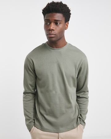 Relaxed Fit Interlock T-Shirt- Khaki