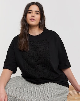 Native Youth Corchet Panel T-shirt