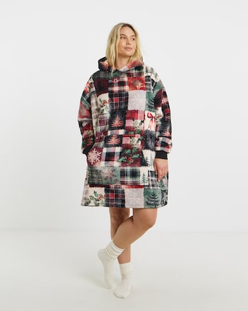 Joe Browns Christmas Patchwork Hooded Lounge Dress