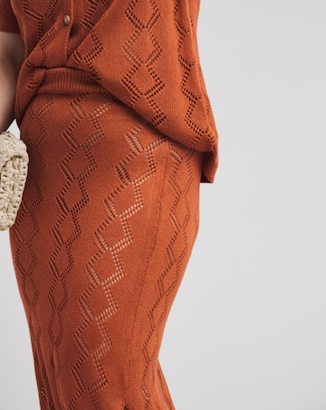 Simply Be Rust Crochet Skirt Co Ord