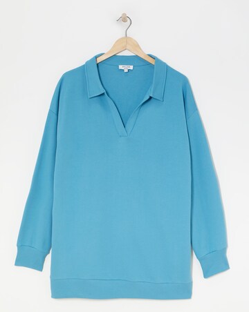 Light Blue Rugby Collar Sweatshirt