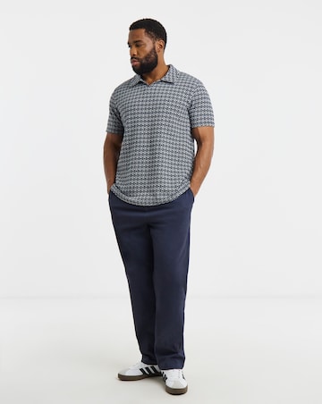 Jack & Jones Eli Jacquard Knit Polo - Navy