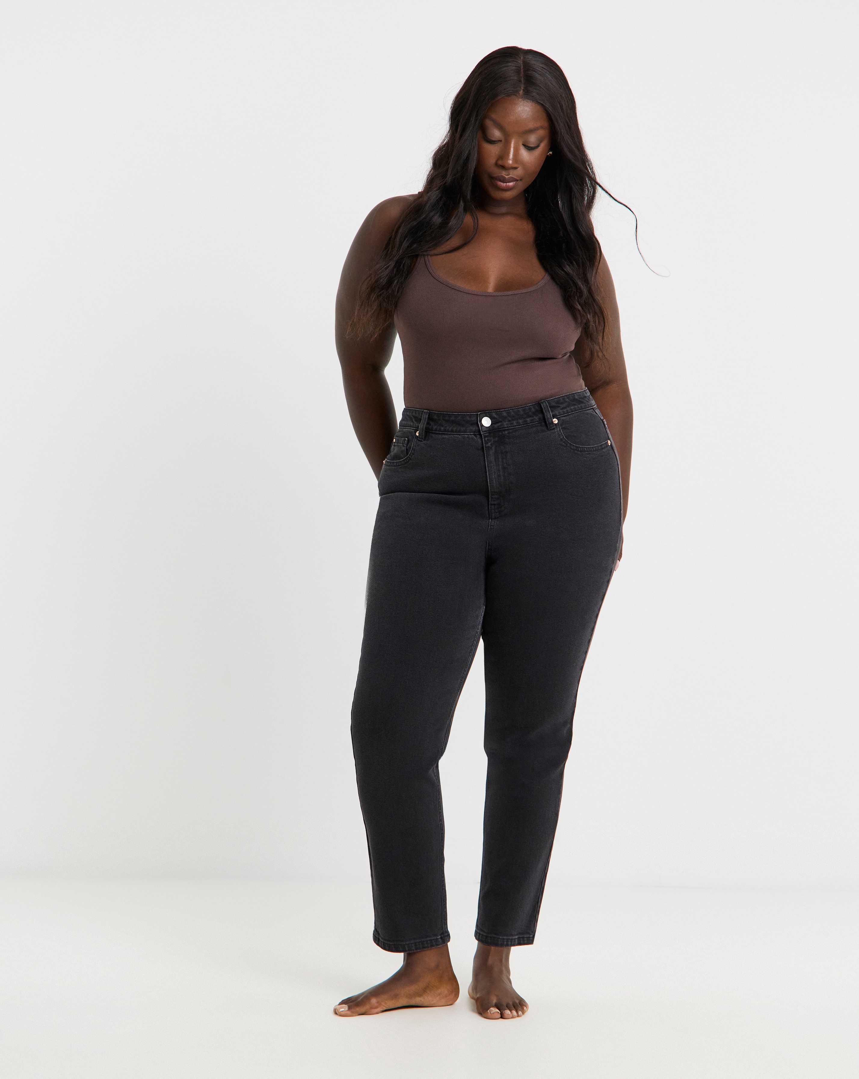 99 1 Black Comfort Stretch Slim Straight Jeans