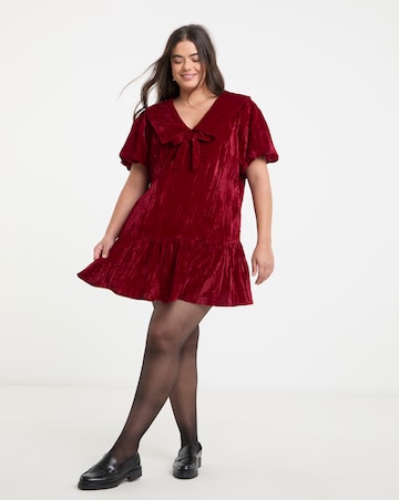 Neon Rose Velvet Mini Dress