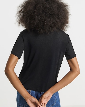 Black Henley Mesh T-Shirt