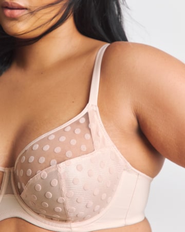 Pretty Secrets (2 Pack) Hannah Spot Mesh Full Cup Bras (B-G) Black/Blush