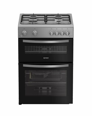 Indesit IDG6GS 60cm Gas Double Cooker - Silver + Installation