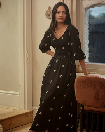 FatFace Adele Embroidery Midi Dress