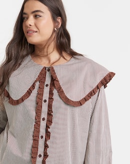 Neon Rose Stripe Blouse