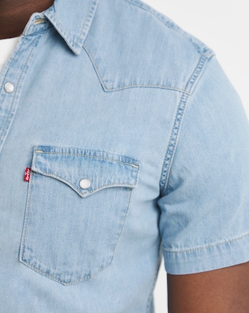 Levi's Short Sleeve Classic Denim Western Shirt - Stonewash