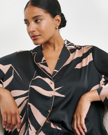 Figleaves Stretch Satin Button Through Pyjama Set