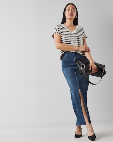 Western Blue Magisculpt Maxi Denim Skirt