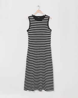 Mono Stripe Crochet Midaxi Column Dress