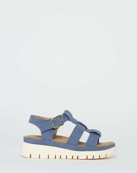 Cushion Walk Black Flatform Fisherman Sandals - Wide Fit (E)