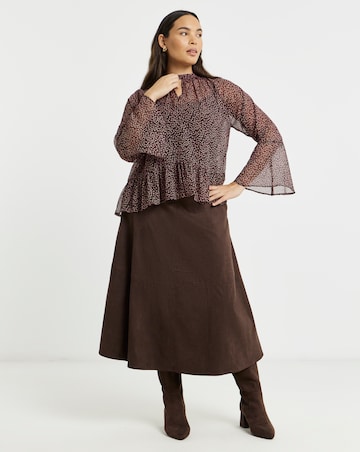 Simply Be Fluted Sleeve Floral Blouse