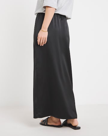 Black Satin Maxi Skirt