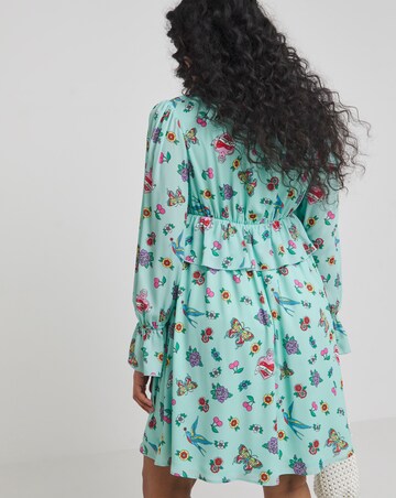 Twisted Wunder Mint Green Chriffon Frill Detail Mini Dress