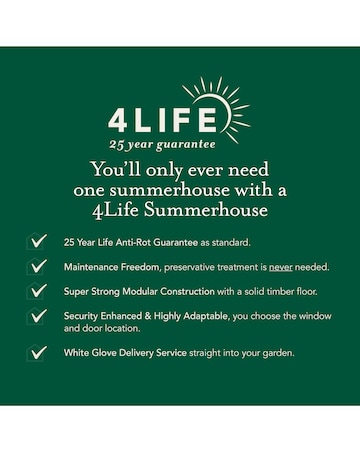 Forest 4LIFE Pent Summerhouse 6x4 - Double Door - 5 Window (Home Delivery)