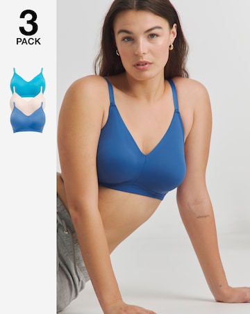Pretty Secrets (3 Pack) New Claire Micro Moulded Full Cup Non Wired Bras (B-E)