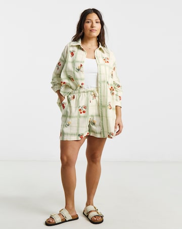 Fruit Print Boxy Shirt