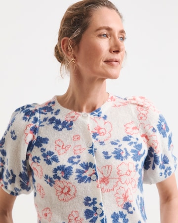 Printed Short Sleeve Cardigan