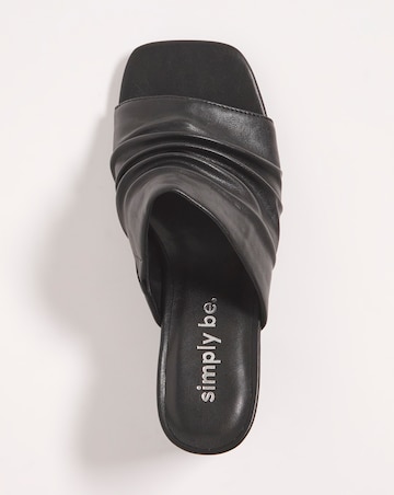 Elissa Ruched Heeled Mule Sandals - Wide Fit (E)