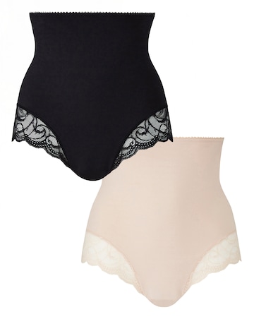 MAGISCULPT Firm Control (2 Pack) Tummy Control High Waist Lace Briefs