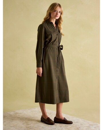 Joules Meredith Checked Shirt Midi Dress