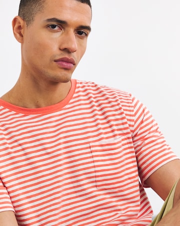 Armor Lux Striped Pocket T-Shirt - Coral