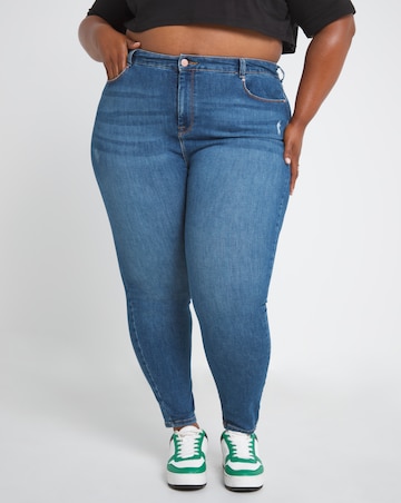 Chloe Mid Blue High Waist Distressed Skinny Jeans