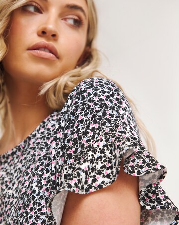 Ditsy Print Supersoft Frill Smock Dress