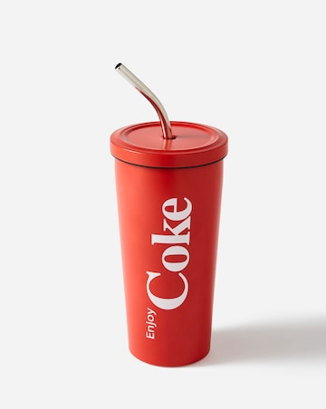 Coca-Cola Stainless Steel Travel Mug with Straw