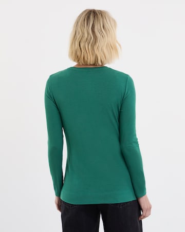 Ribbed Crew Neck Long Sleeve Top