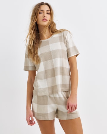 Pretty Secrets Check Waffle Lounge Short Set