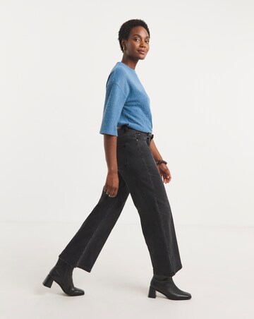 Blue Brushed Soft Touch Half Sleeve Top