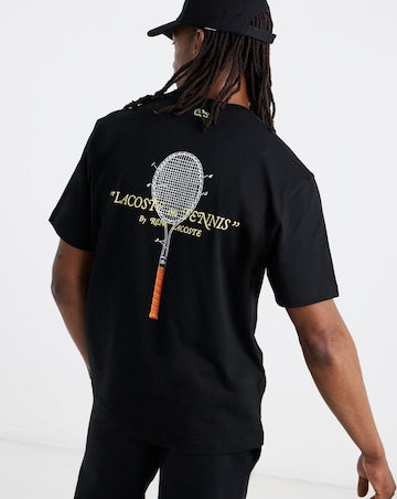Lacoste Short Sleeve Back Graphic T-Shirt - Black