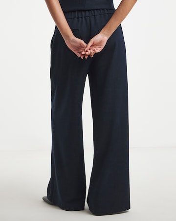Simply Be Indigo Denim Look Tie Waist Wide Leg Trouser