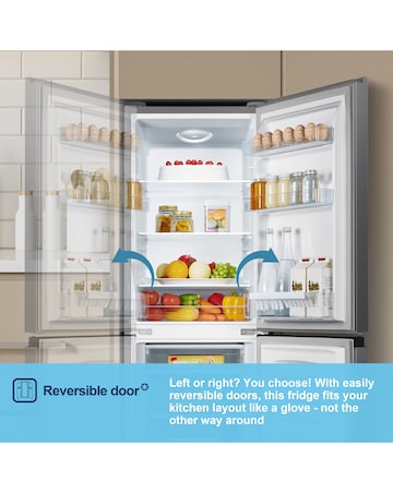 Fridgemaster MC50165ES 60/40 Fridge Freezer - Silver E Rated