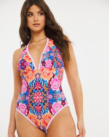 Figleaves FRIDA Soft Halter Swimsuit Longer Length